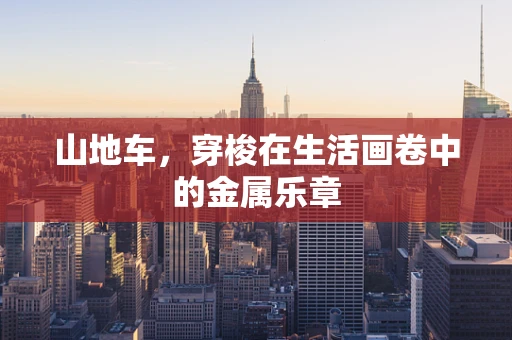 山地车，穿梭在生活画卷中的金属乐章