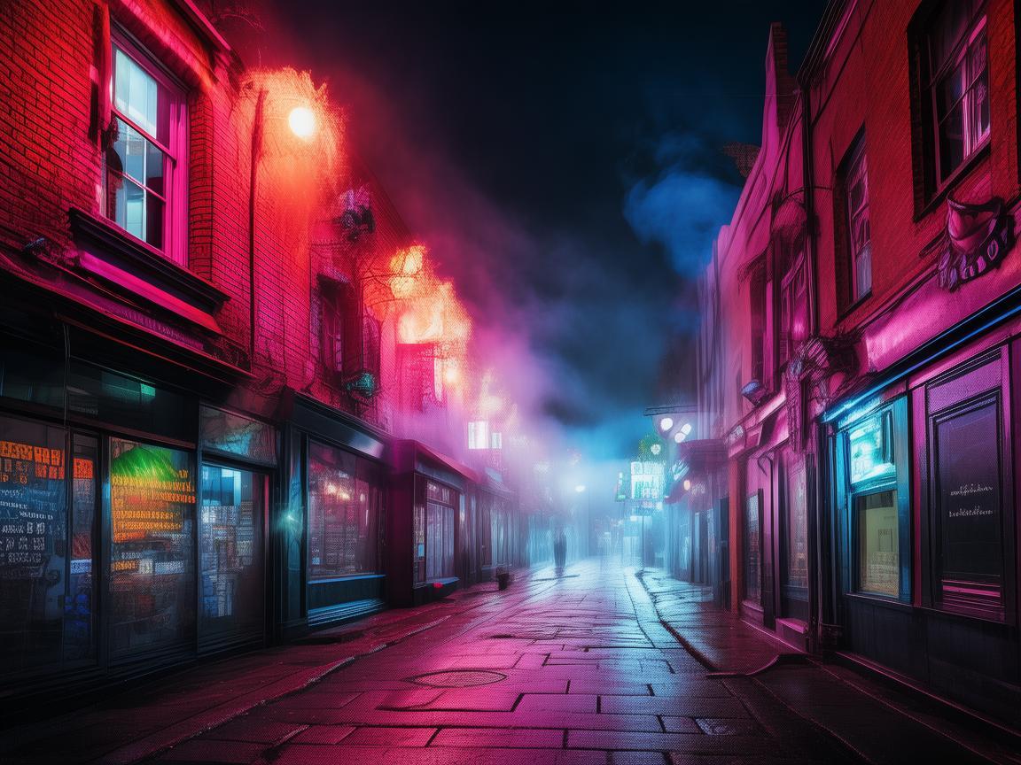 霓虹下的金属诗篇，酒吧街的夜与光