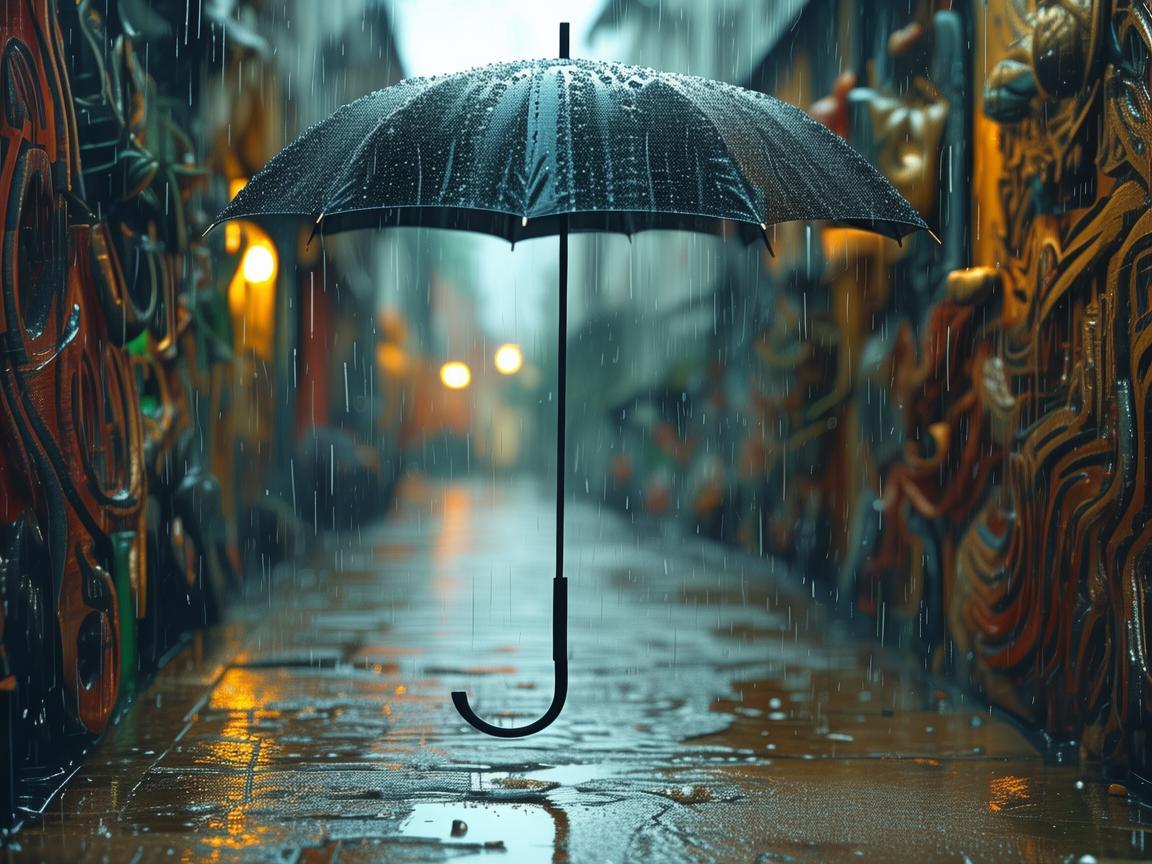 伞下世界，金属艺术与生活的雨中交响