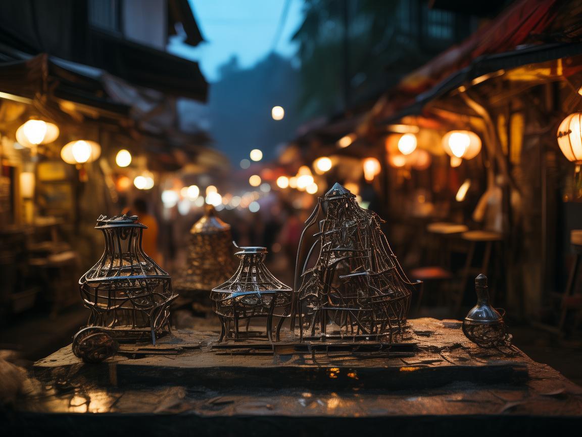 夜市街的金属光泽，金属艺术家的生活剪影