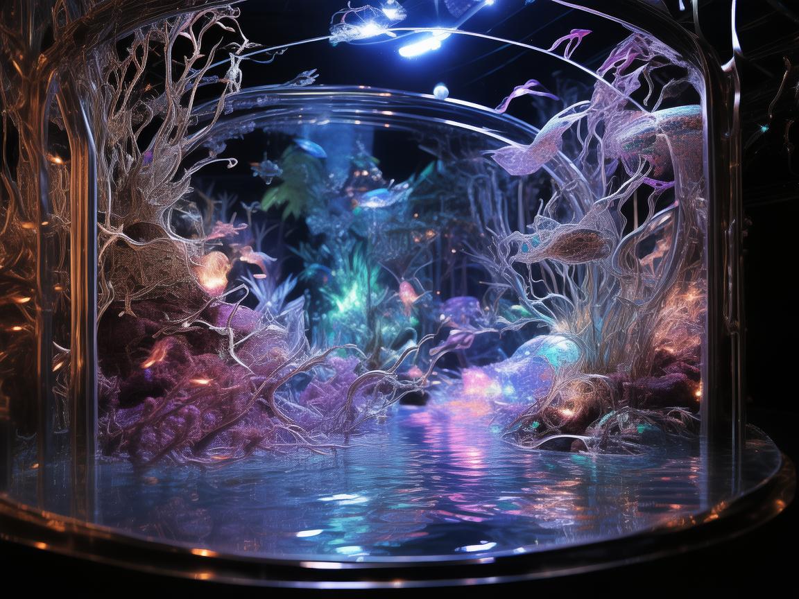 金属雕琢下的梦幻水族馆展区