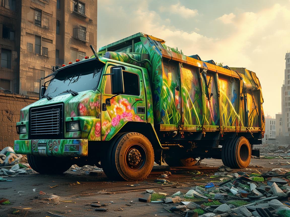 垃圾车，城市废墟中的艺术灵感