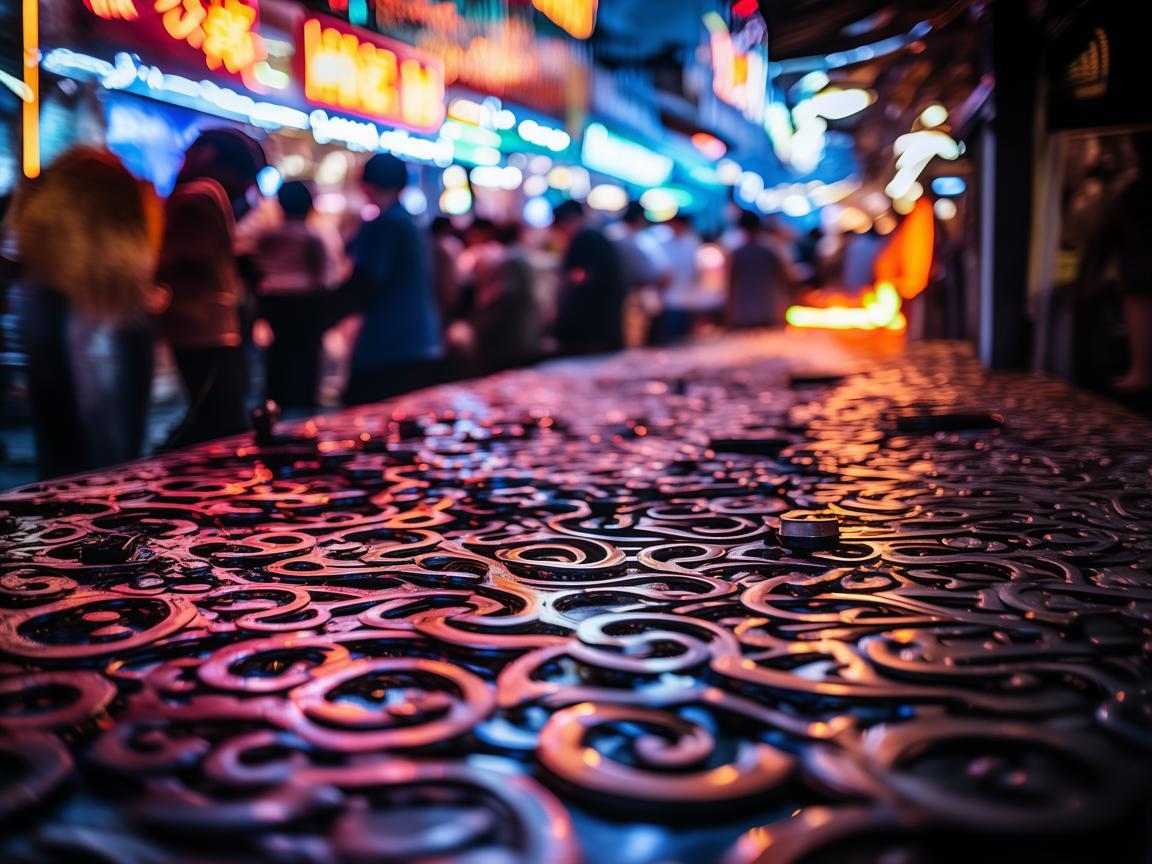 夜市里的金属艺术,霓虹下的锻造与生活的交响 夜市里的金属艺术,霓虹下的锻造与生活的交响