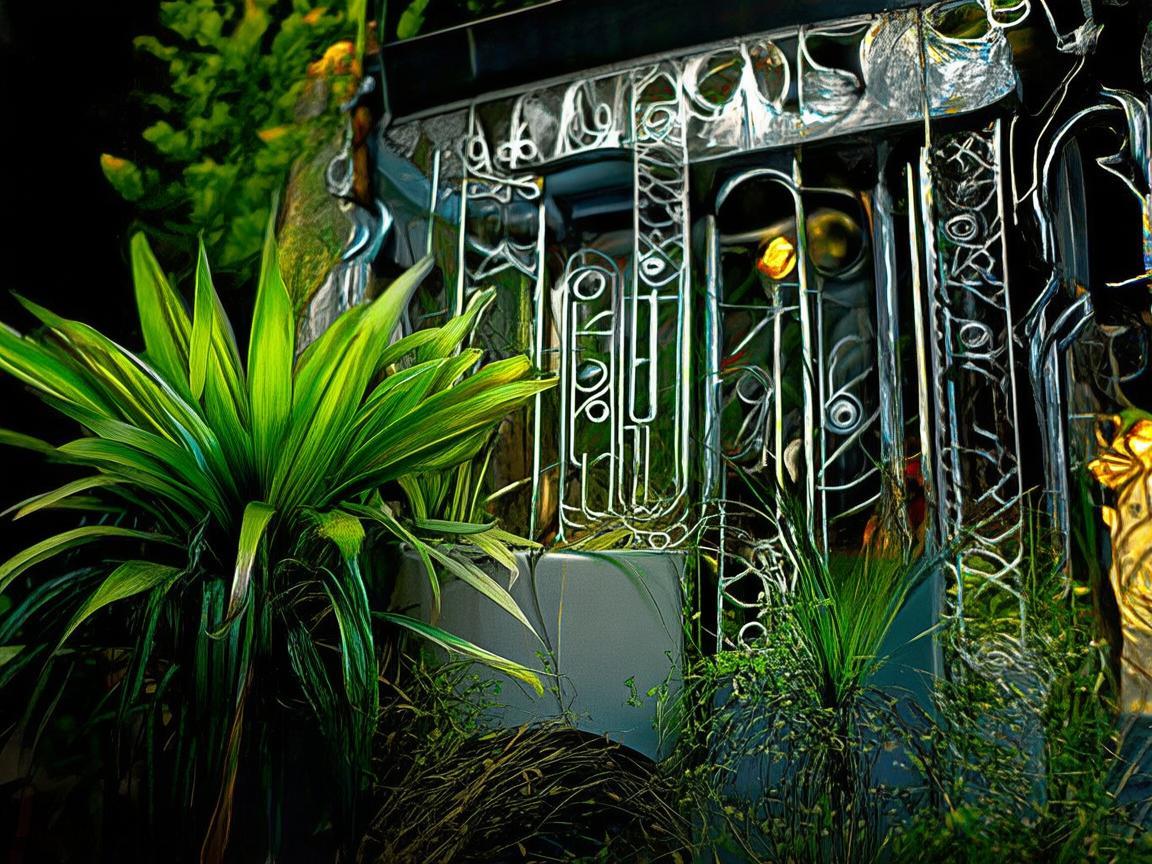 金属与绿植交织的艺术乐章 金属与绿植交织的艺术乐章