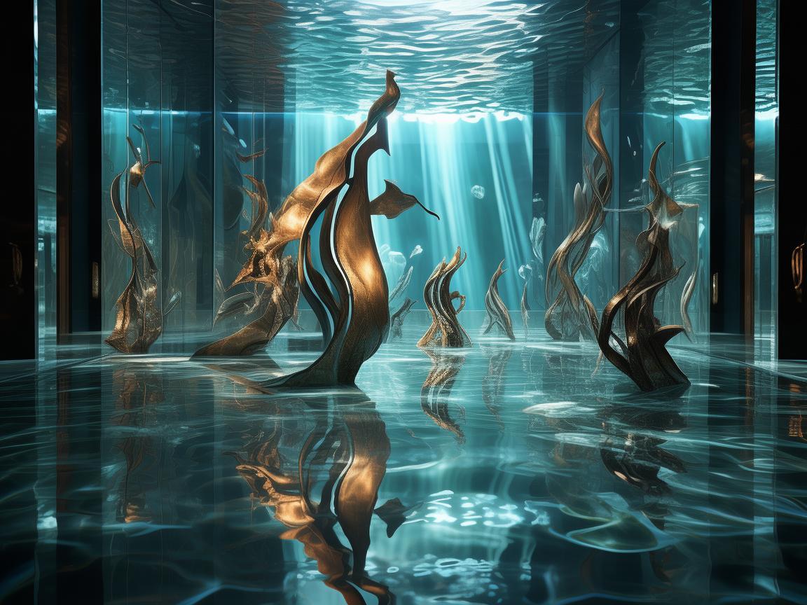 水族馆之影,金属艺术与海洋的交响 水族馆之影,金属艺术与海洋的交响