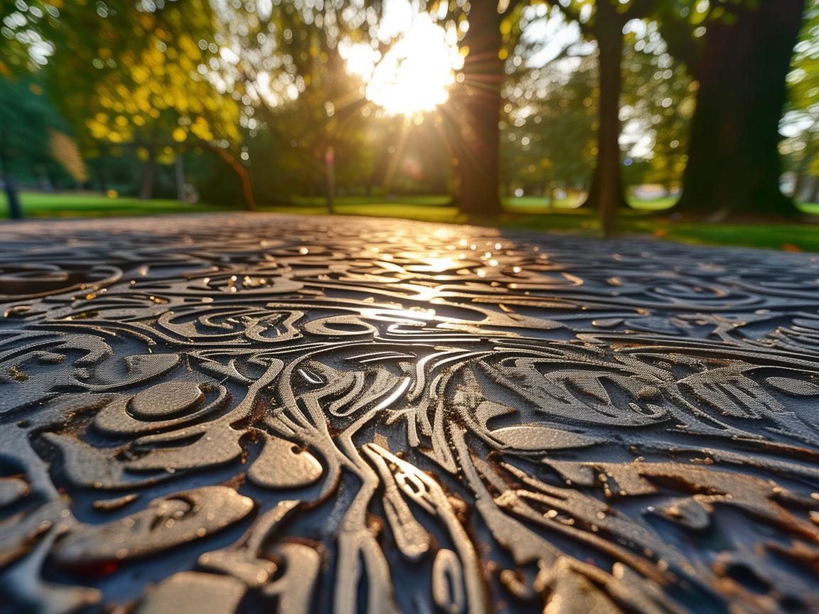 公园里的金属诗篇，时光的锻造与生活的印记