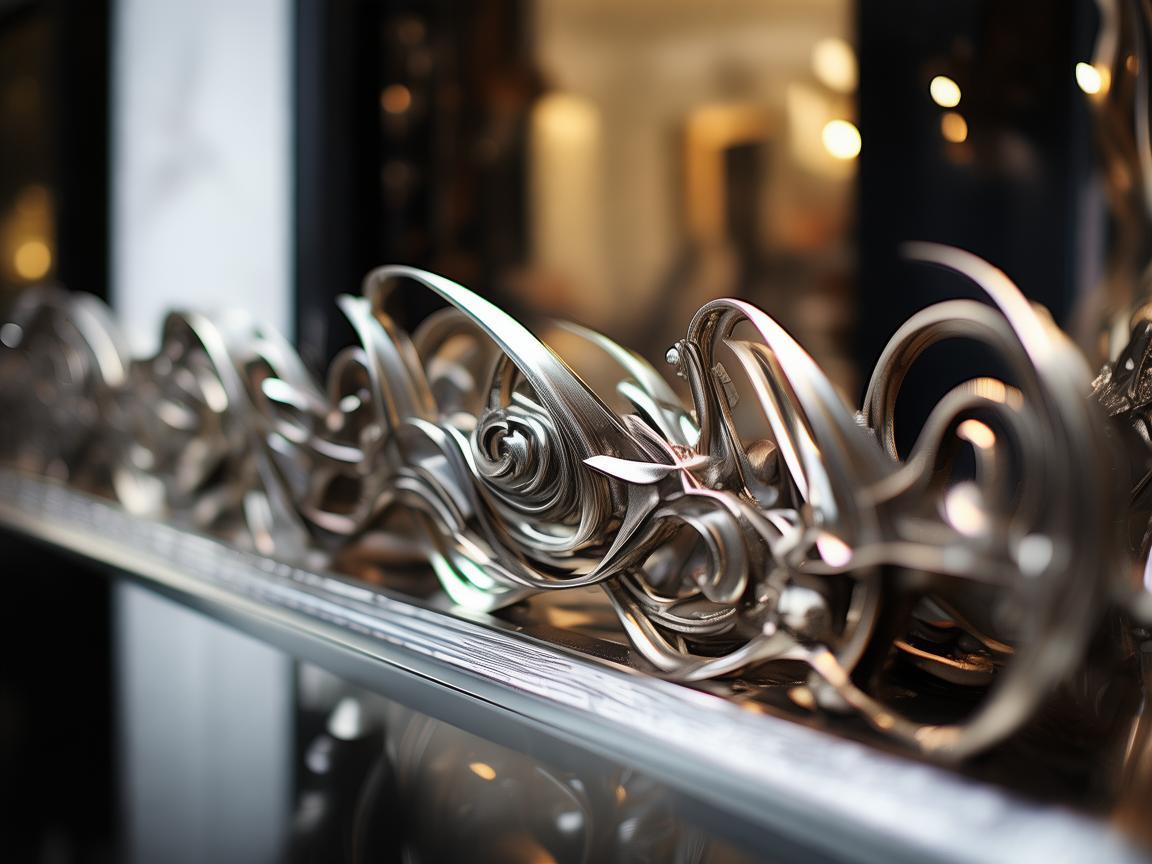 商场专柜的金属艺术，凝固时光的坚固之美