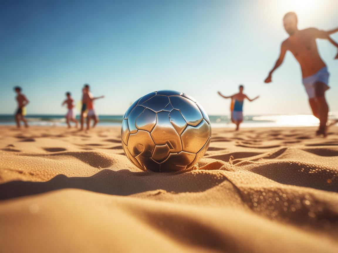 沙滩足球,金色沙海间的金属律动 沙滩足球,金色沙海间的金属律动