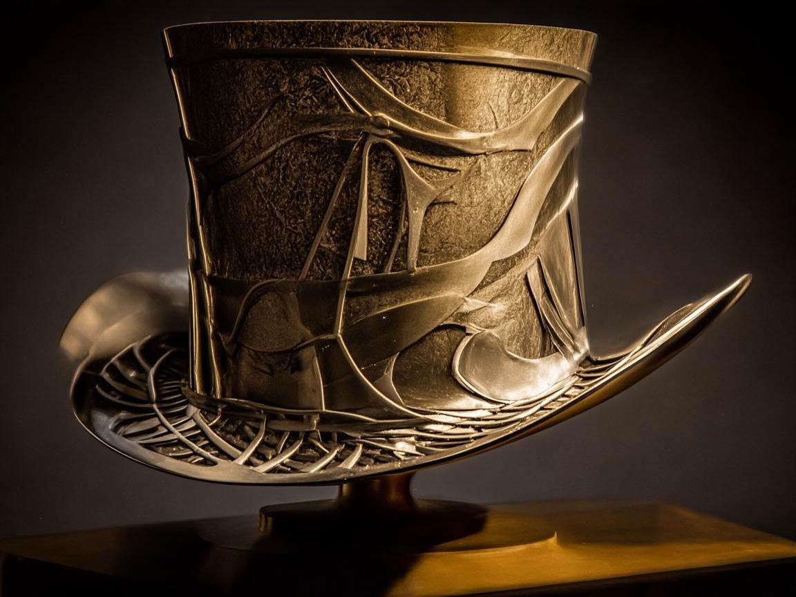 高顶礼帽下的金属艺术，坚韧与优雅的交响