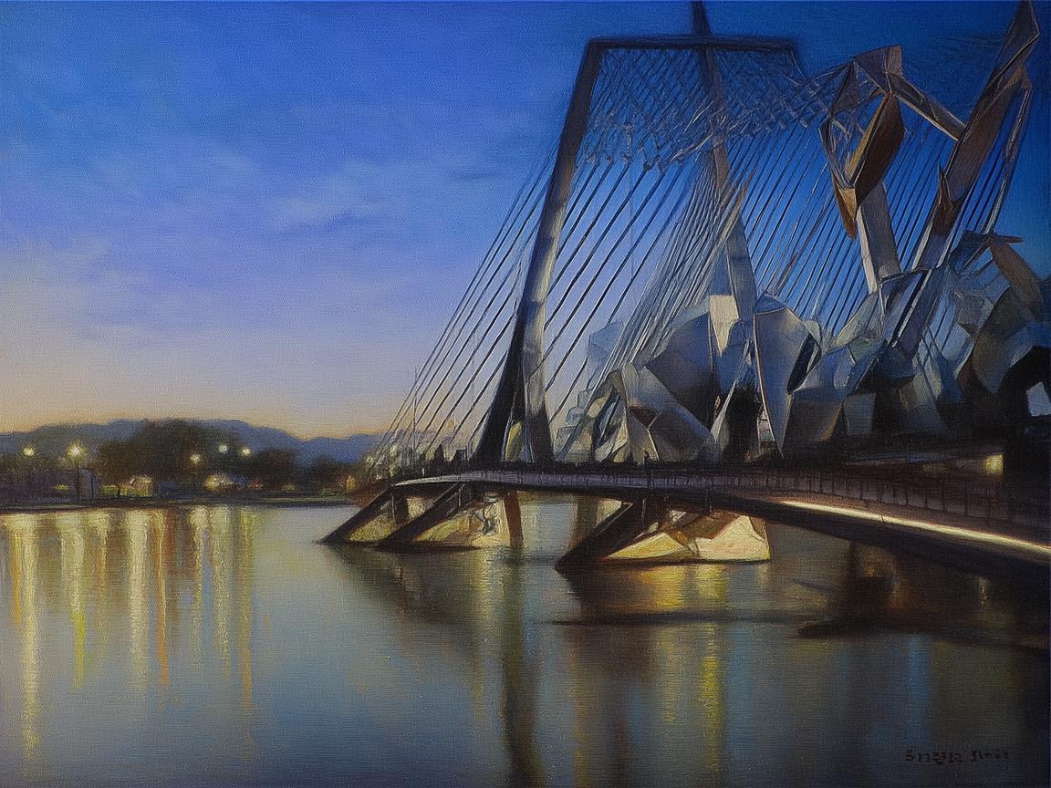 吊桥之韵，金属艺术与生活的交响