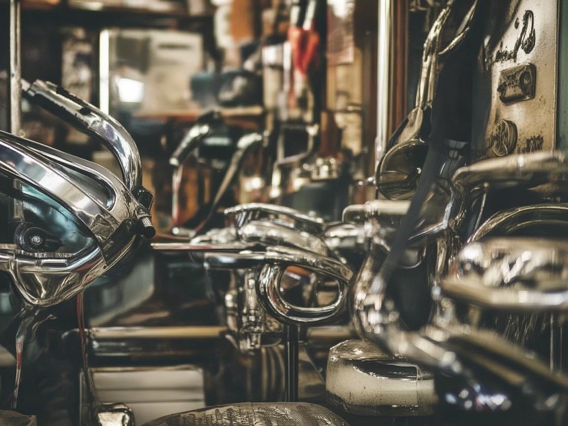 金属光泽下的理发店日常，生活剪影的凝固艺术