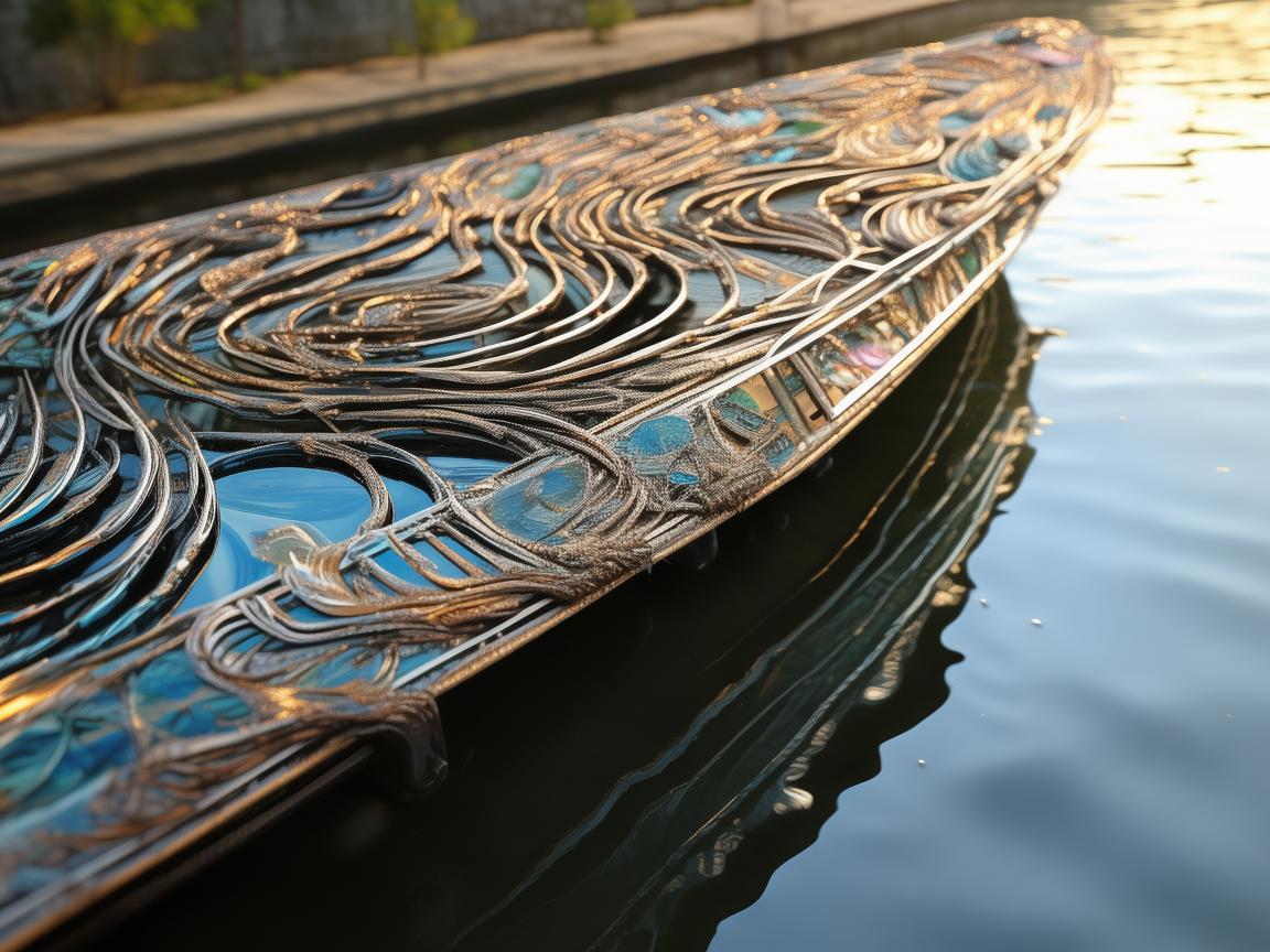 水上巴士，金属艺术家的流动画卷