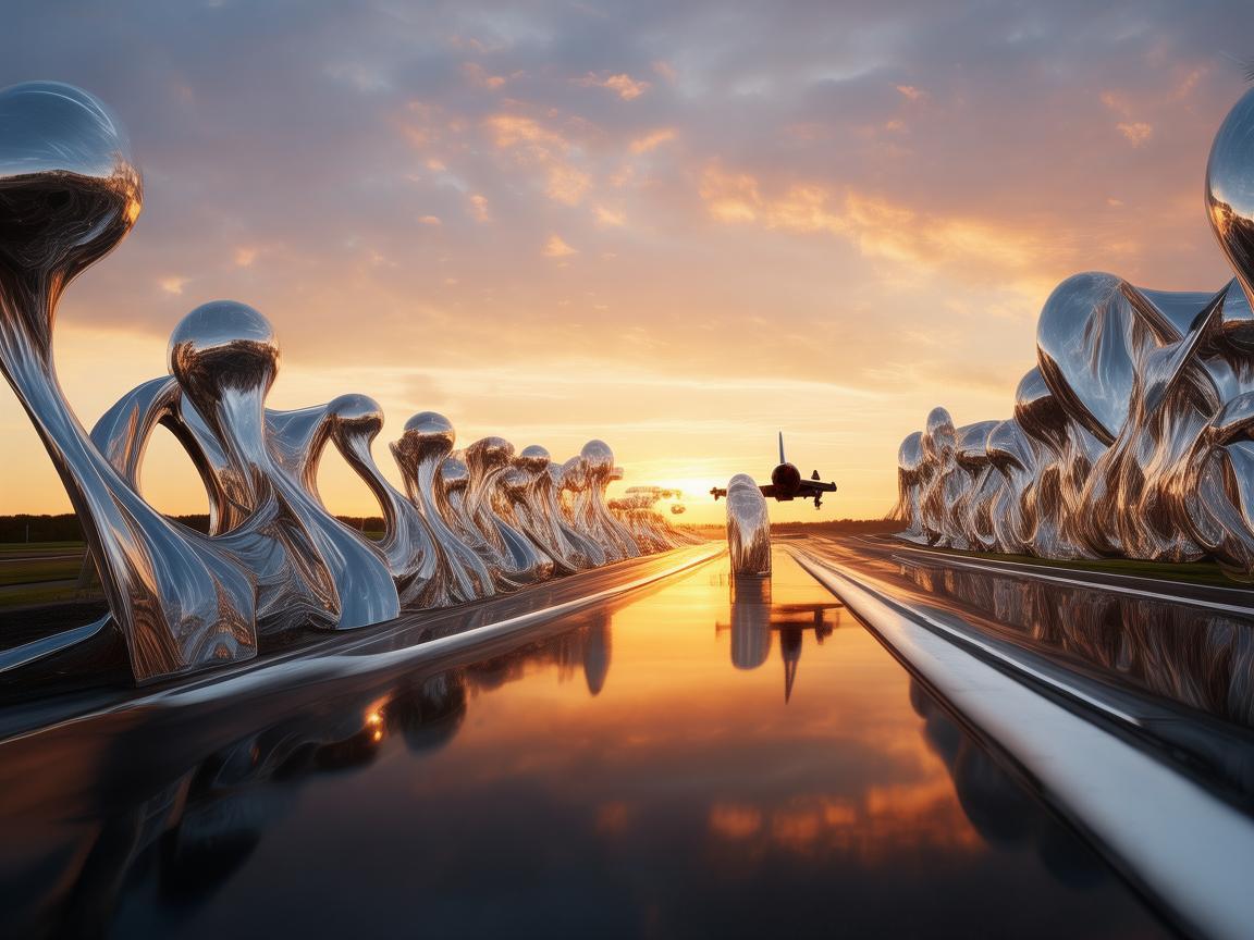 滑行道上的金属诗篇,飞机与金属艺术的交响 滑行道上的金属诗篇,飞机与金属艺术的交响