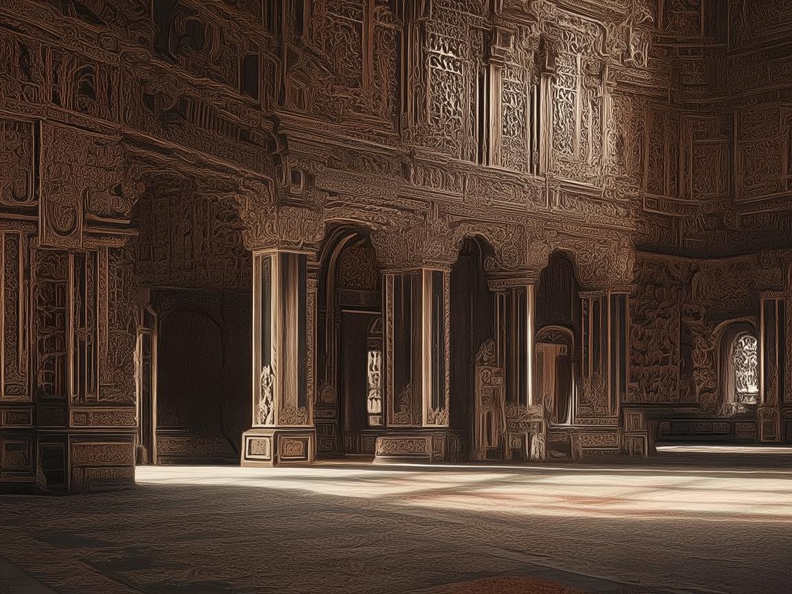 宫殿大殿的金属回响，匠心独运的时光印记