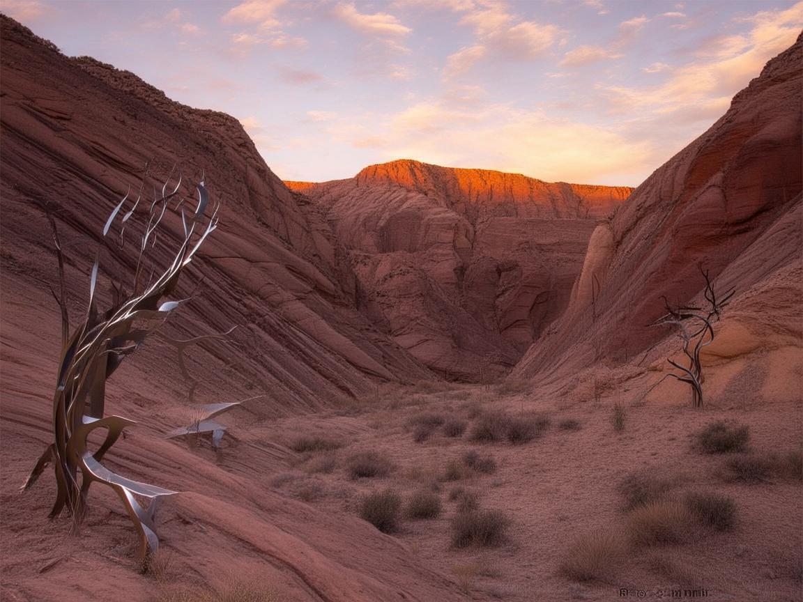 峡谷之韵,金属艺术与自然的交响