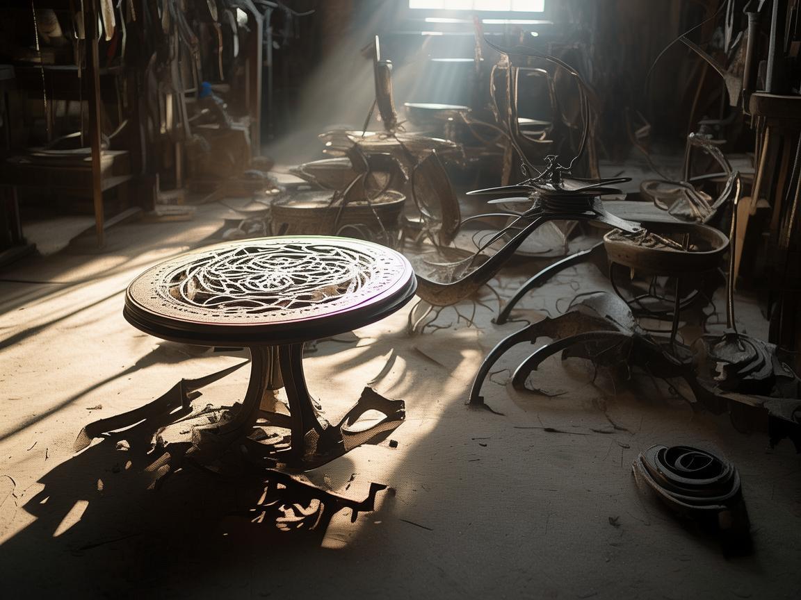 旋转椅上的时光印记,金属艺术家的日常旋律 旋转椅上的时光印记,金属艺术家的日常旋律