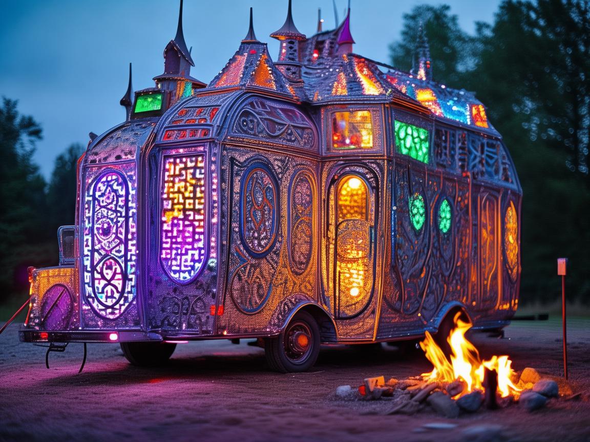 宿营车，移动的金属艺术城堡