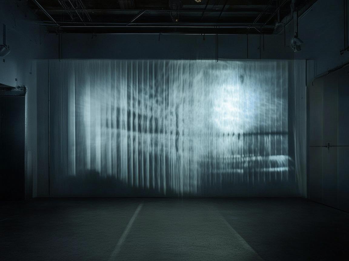 金属之影,会议室投影幕下的艺术沉思 金属之影,会议室投影幕下的艺术沉思