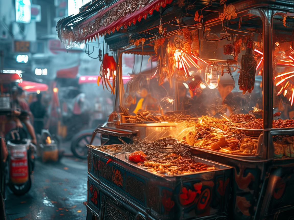 金属与烟火气，美食街小吃车的艺术邂逅